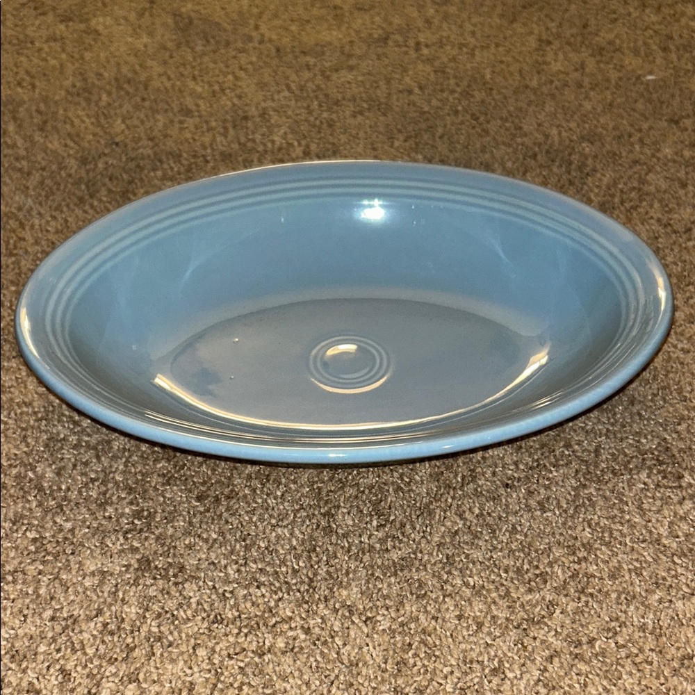 Vintage Fiesta Periwinkle 12” Oval Wide Rim Serving Bowl Platter HLC USA